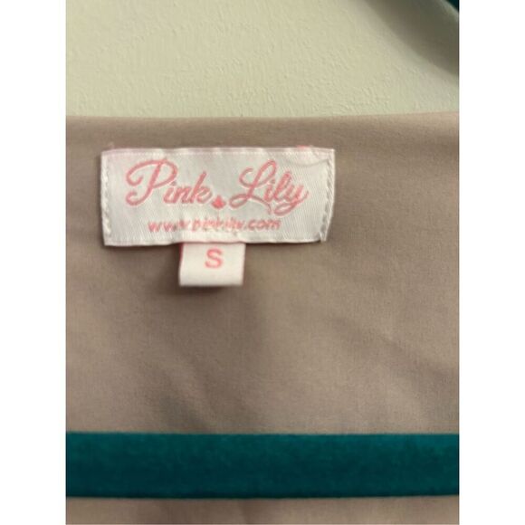 Pink Lily Polka Dot Romper Size S Taupe GUC - Picture 6 of 12